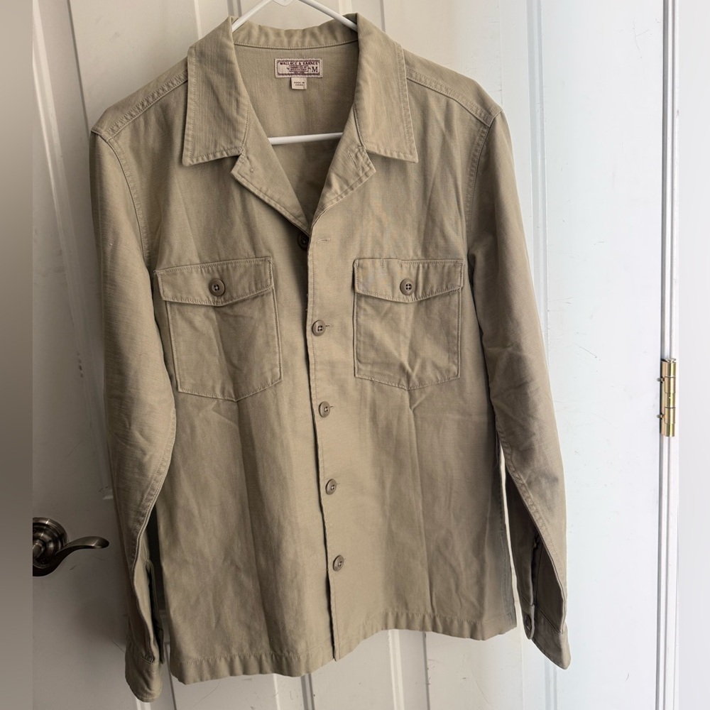 J.Crew Wallace & Barnes Over Shirt‎ Jacket-Mens Khaki Work Camp Chore